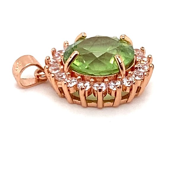 Peridot Ludwigite 3.60ct Rose Gold Silver Pendant - Picture 7 of 8